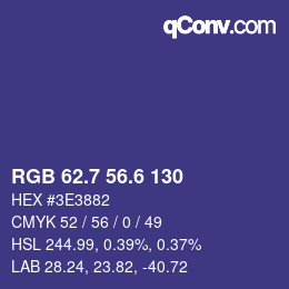 カラーコード: RGB 62.7 56.6 130 | qconv.com