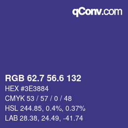 カラーコード: RGB 62.7 56.6 132 | qconv.com