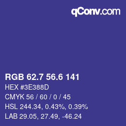 カラーコード: RGB 62.7 56.6 141 | qconv.com
