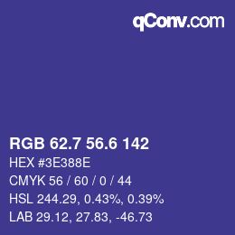 カラーコード: RGB 62.7 56.6 142 | qconv.com