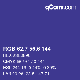 カラーコード: RGB 62.7 56.6 144 | qconv.com