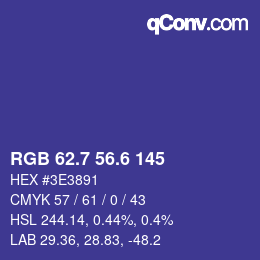 カラーコード: RGB 62.7 56.6 145 | qconv.com