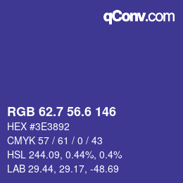 カラーコード: RGB 62.7 56.6 146 | qconv.com