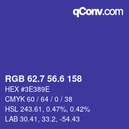 カラーコード: RGB 62.7 56.6 158 | qconv.com