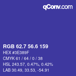カラーコード: RGB 62.7 56.6 159 | qconv.com