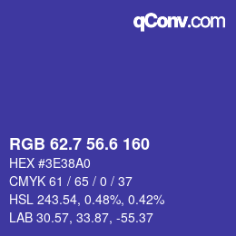 カラーコード: RGB 62.7 56.6 160 | qconv.com