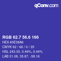 カラーコード: RGB 62.7 56.6 166 | qconv.com