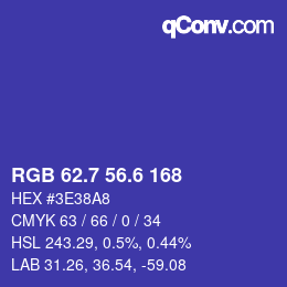 カラーコード: RGB 62.7 56.6 168 | qconv.com