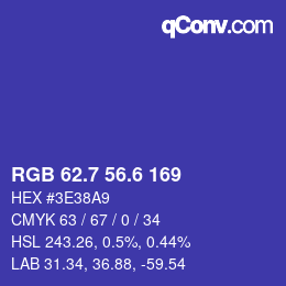 カラーコード: RGB 62.7 56.6 169 | qconv.com