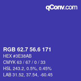 カラーコード: RGB 62.7 56.6 171 | qconv.com