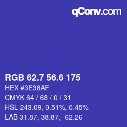 カラーコード: RGB 62.7 56.6 175 | qconv.com