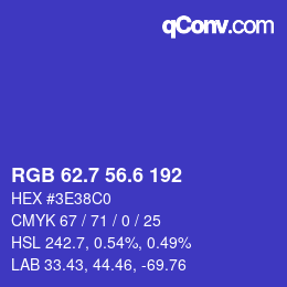 カラーコード: RGB 62.7 56.6 192 | qconv.com
