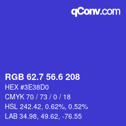 カラーコード: RGB 62.7 56.6 208 | qconv.com