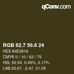 カラーコード: RGB 62.7 56.6 24 | qconv.com
