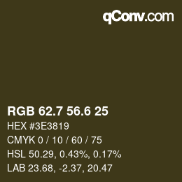 カラーコード: RGB 62.7 56.6 25 | qconv.com