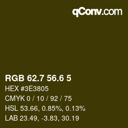 カラーコード: RGB 62.7 56.6 5 | qconv.com