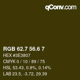 カラーコード: RGB 62.7 56.6 7 | qconv.com
