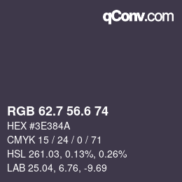 カラーコード: RGB 62.7 56.6 74 | qconv.com