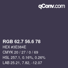 カラーコード: RGB 62.7 56.6 78 | qconv.com