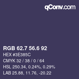 カラーコード: RGB 62.7 56.6 92 | qconv.com