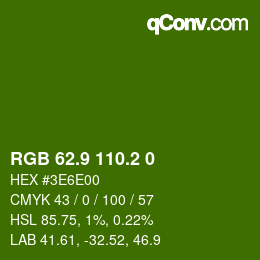 カラーコード: RGB 62.9 110.2 0 | qconv.com