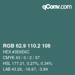 Color code: RGB 62.9 110.2 108 | qconv.com