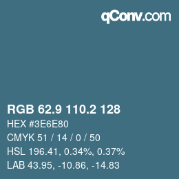 Color code: RGB 62.9 110.2 128 | qconv.com