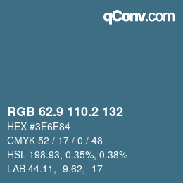 Color code: RGB 62.9 110.2 132 | qconv.com
