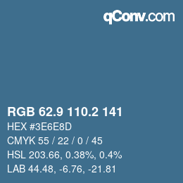 Color code: RGB 62.9 110.2 141 | qconv.com