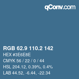 Color code: RGB 62.9 110.2 142 | qconv.com