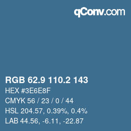 Color code: RGB 62.9 110.2 143 | qconv.com