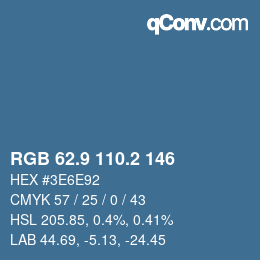 Color code: RGB 62.9 110.2 146 | qconv.com