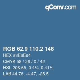 Color code: RGB 62.9 110.2 148 | qconv.com