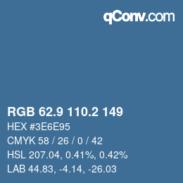 Color code: RGB 62.9 110.2 149 | qconv.com