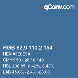 Color code: RGB 62.9 110.2 154 | qconv.com