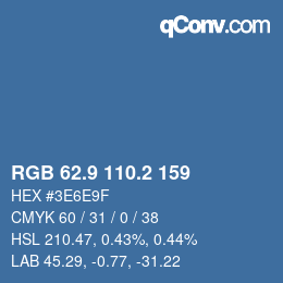 Color code: RGB 62.9 110.2 159 | qconv.com
