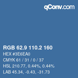 Color code: RGB 62.9 110.2 160 | qconv.com