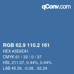 Color code: RGB 62.9 110.2 161 | qconv.com