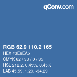 Color code: RGB 62.9 110.2 165 | qconv.com
