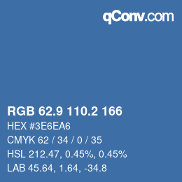 Color code: RGB 62.9 110.2 166 | qconv.com