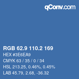 Color code: RGB 62.9 110.2 169 | qconv.com