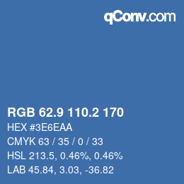 Color code: RGB 62.9 110.2 170 | qconv.com