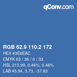 Color code: RGB 62.9 110.2 172 | qconv.com