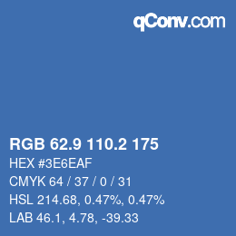 Color code: RGB 62.9 110.2 175 | qconv.com