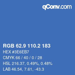 Color code: RGB 62.9 110.2 183 | qconv.com