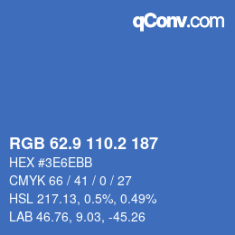 カラーコード: RGB 62.9 110.2 187 | qconv.com