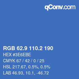 カラーコード: RGB 62.9 110.2 190 | qconv.com