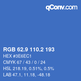 カラーコード: RGB 62.9 110.2 193 | qconv.com