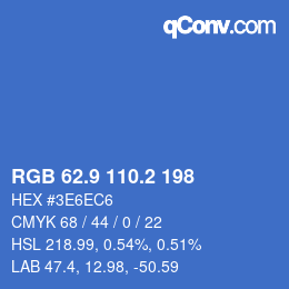 カラーコード: RGB 62.9 110.2 198 | qconv.com