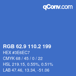 Color code: RGB 62.9 110.2 199 | qconv.com